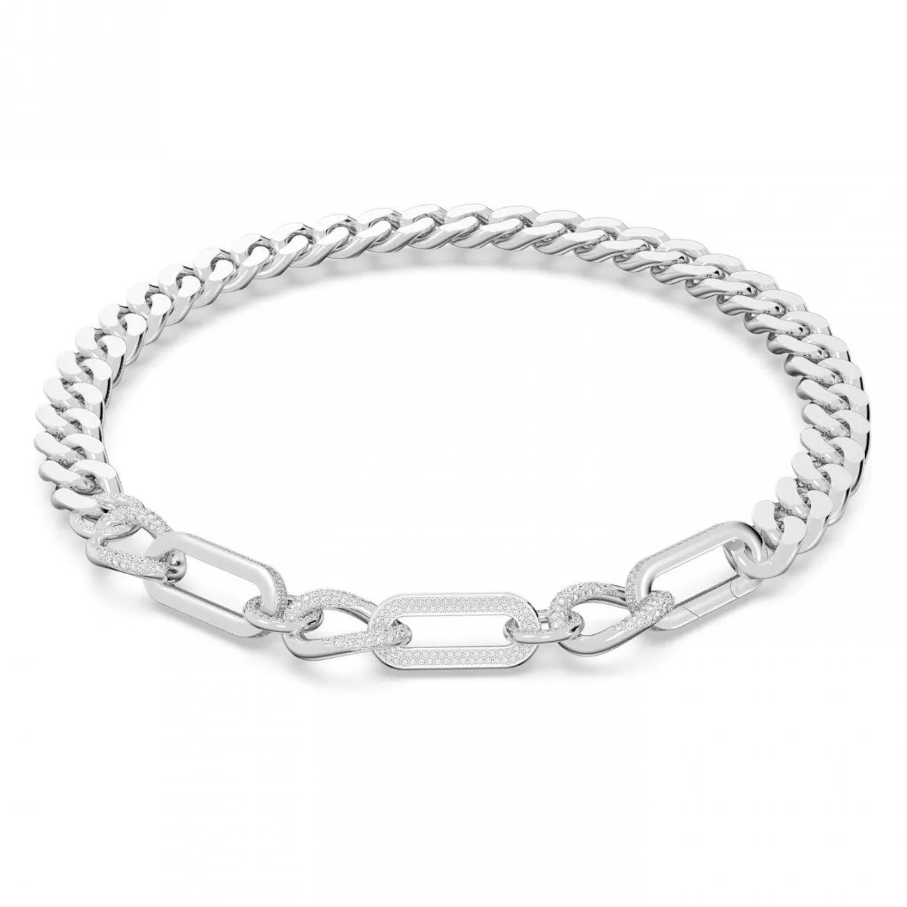 Κολιέ Dextera Statement, Μικτοί σύνδεσμοι, Λευκό, Επιμετάλλωση ροδίου Large