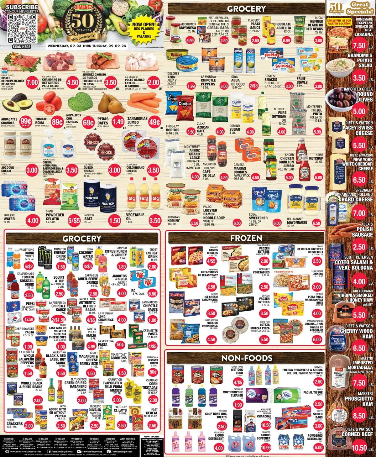 Weekly ad Carnicerias Jimenez weekly ads from September 3 to September 9 2025 - Page 1