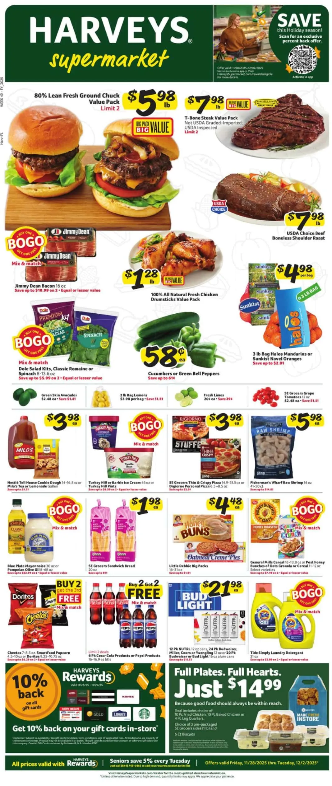 Weekly ad Harveys Supermarket Sales from November 28 to December 2 2025 - Page
