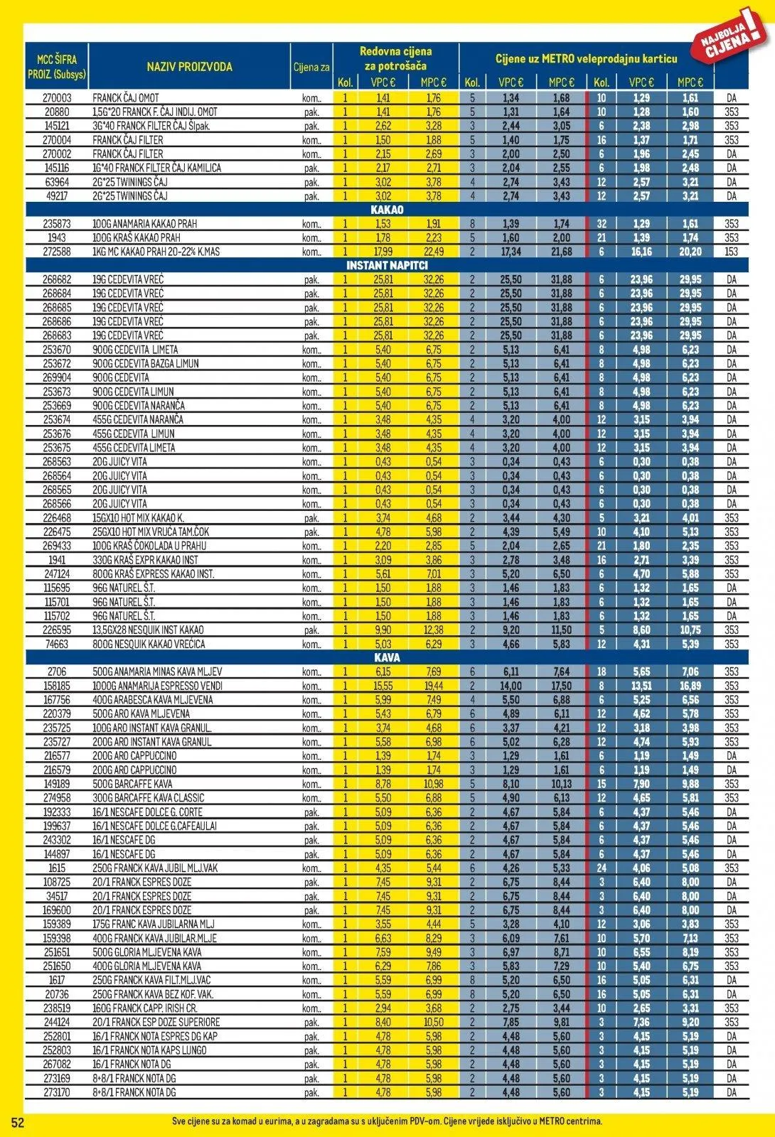 Katalog Metro katalog do 01.07.2026 od 9. lipnja do 1. srpnja 2026. - Pregled Stranica 52