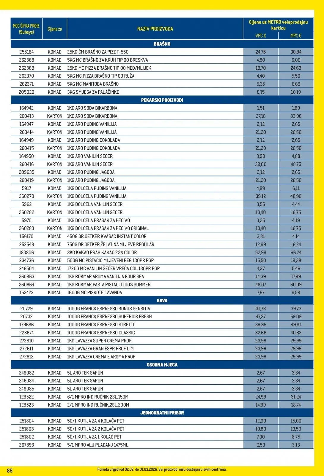 Katalog Metro katalog do 02.03.2026 od 7. veljače do 2. ožujka 2026. - Pregled Stranica 85