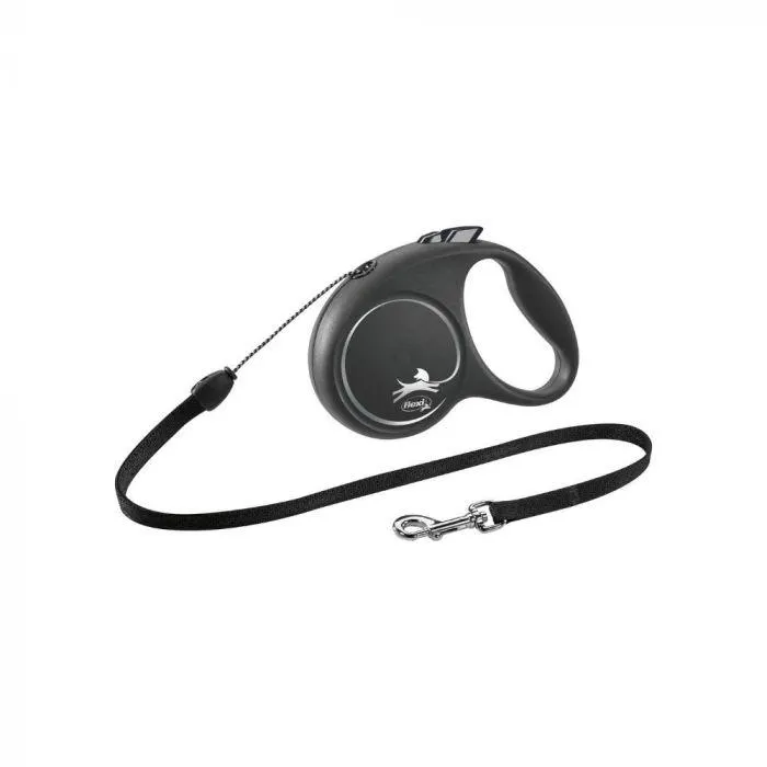 Flexi Black Design M uže 5 m crna