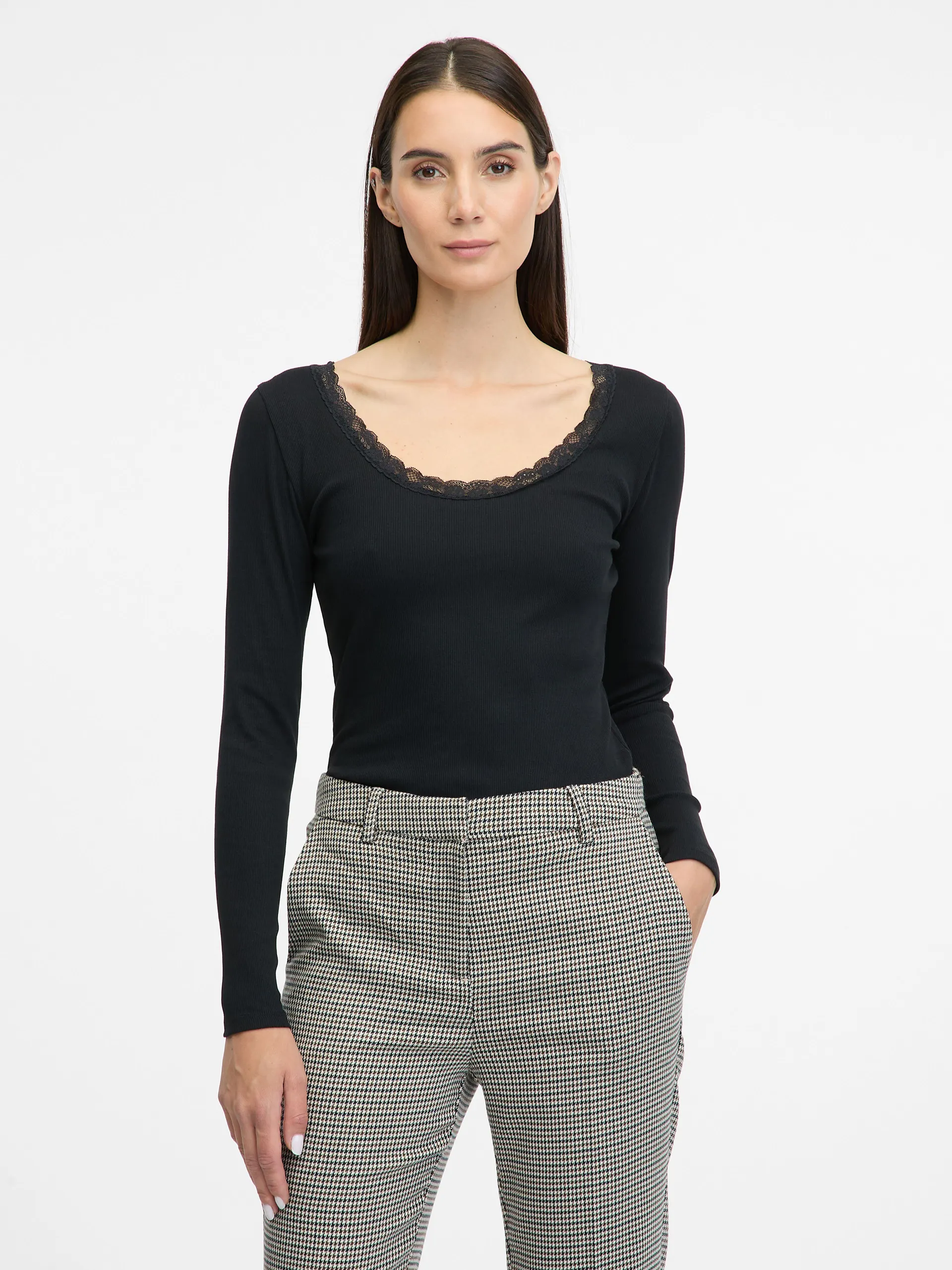 Crna ženska majica dugih rukava ORSAY