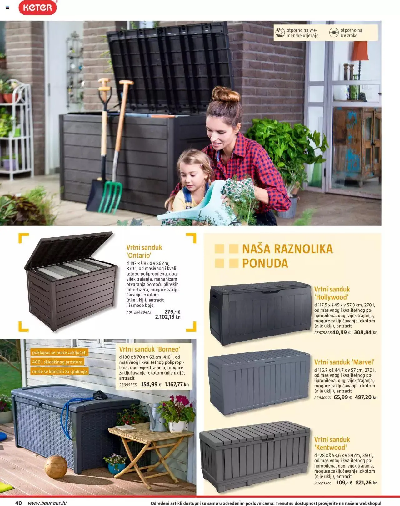 Katalog Vrtni namještaj Bauhaus od 24. ožujka do 31. srpnja 2023. - Pregled Stranica 40