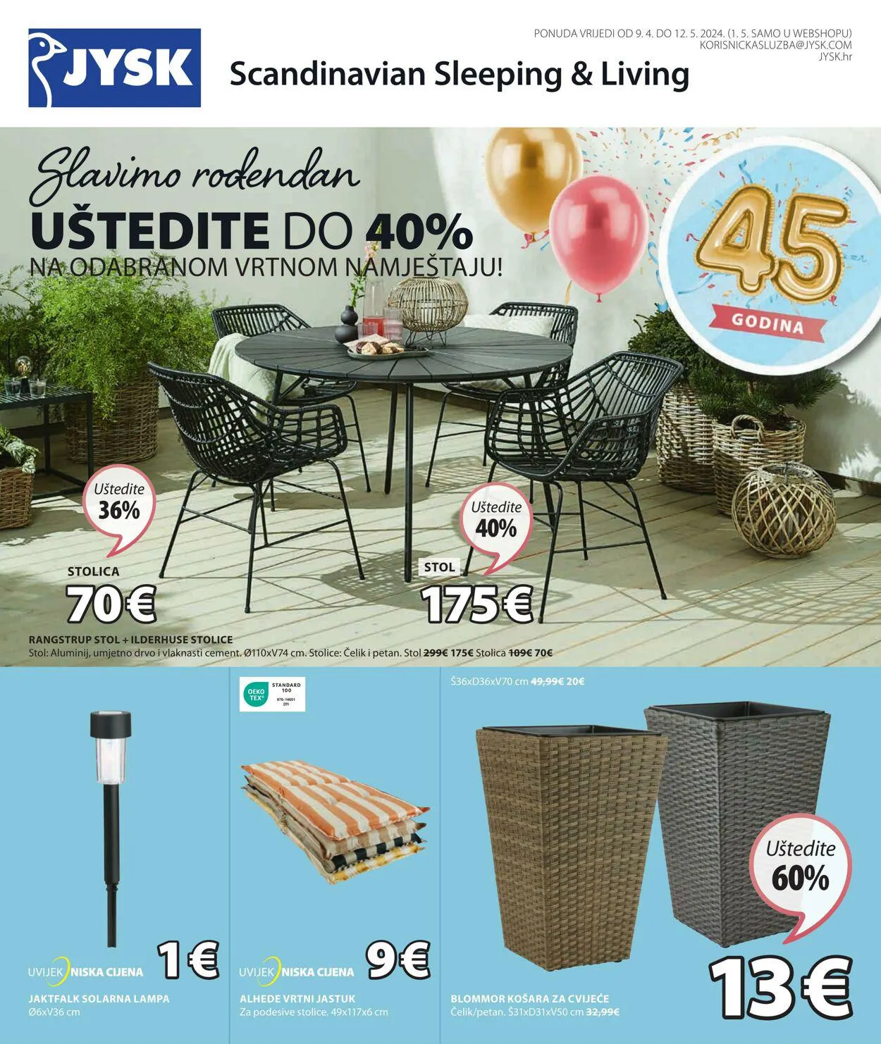 Katalog Jysk od 9. travnja do 12. svibnja 2024. - Pregled Stranica