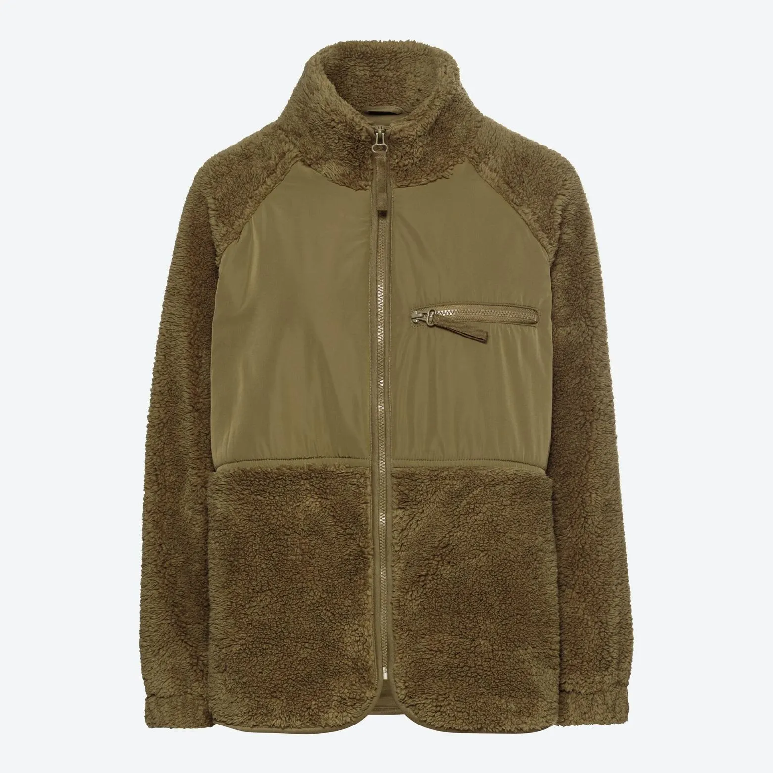 Damen-Teddy-Jacke mit Brusttasche