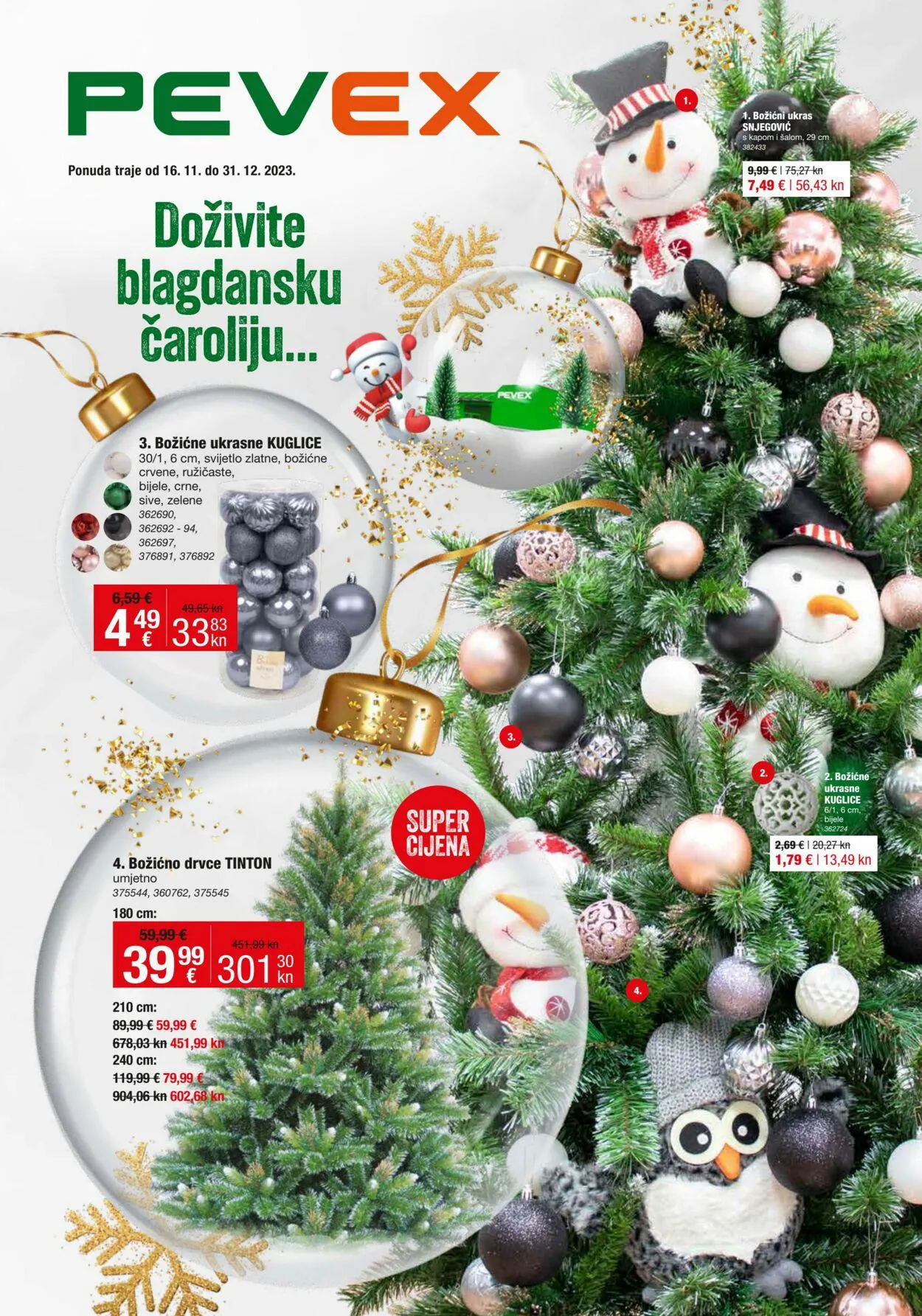 Katalog Pevex - Božić 2023 od 16. studenoga do 31. prosinca 2023. - Pregled Stranica 1