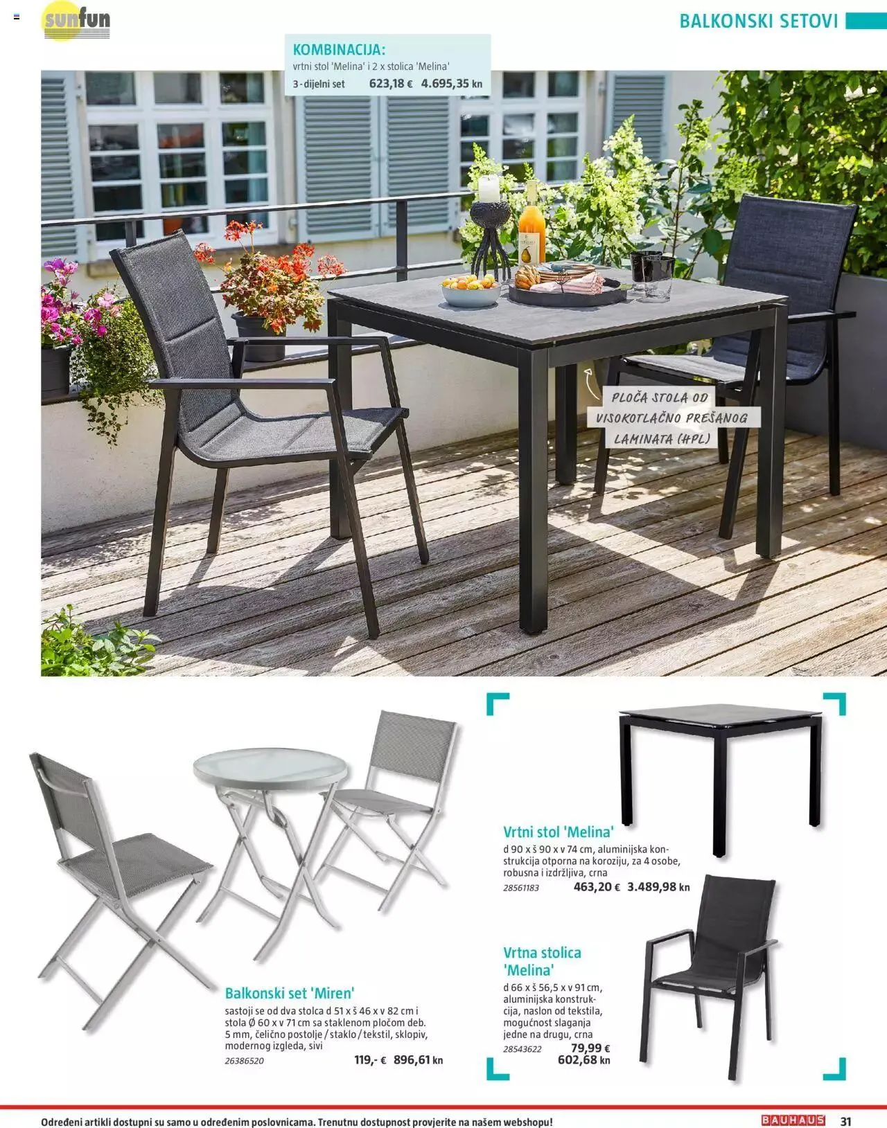 Katalog Vrtni namještaj Bauhaus od 24. ožujka do 31. srpnja 2023. - Pregled Stranica 31