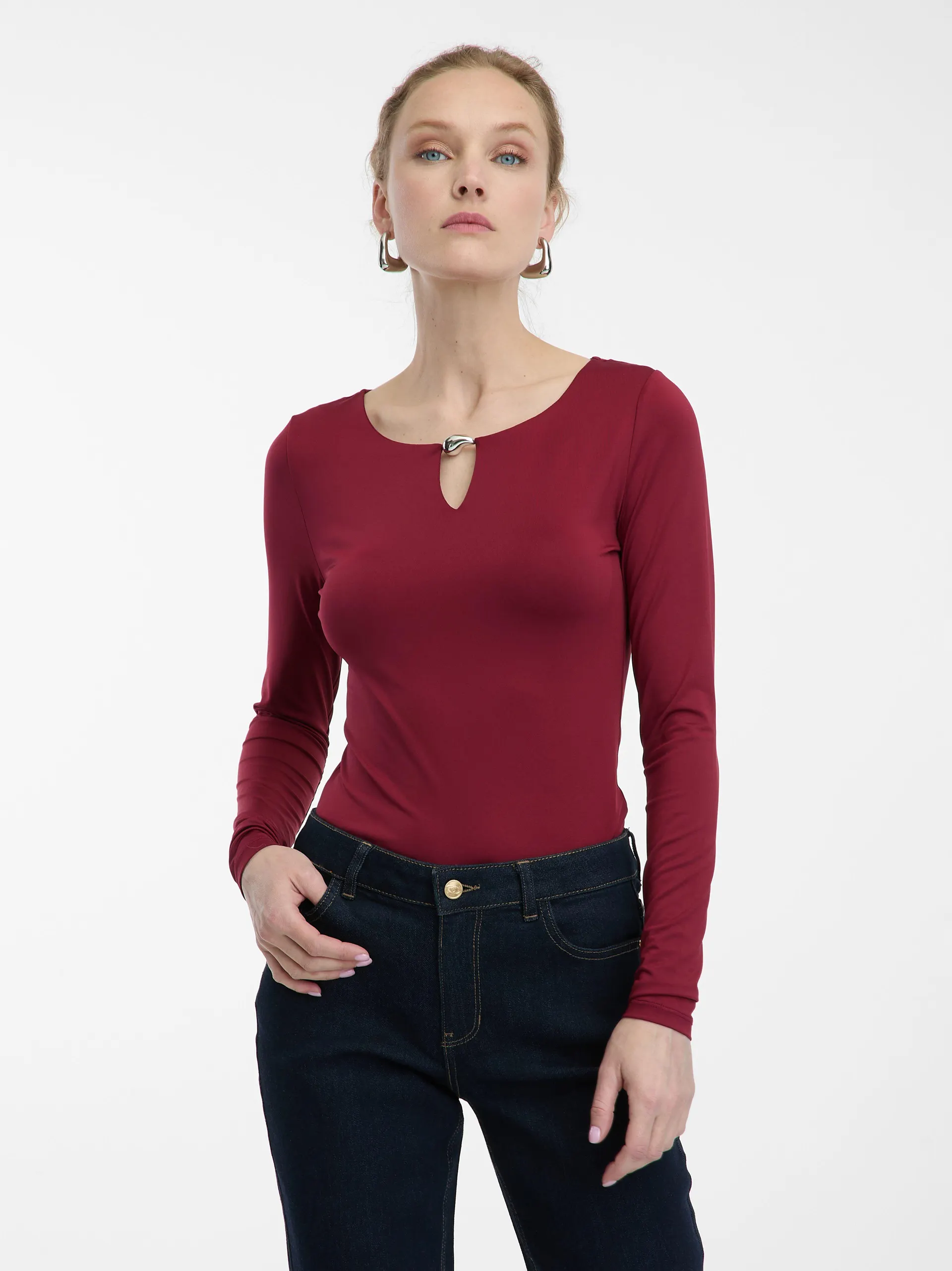Ženski top boje vina dugih rukava ORSAY