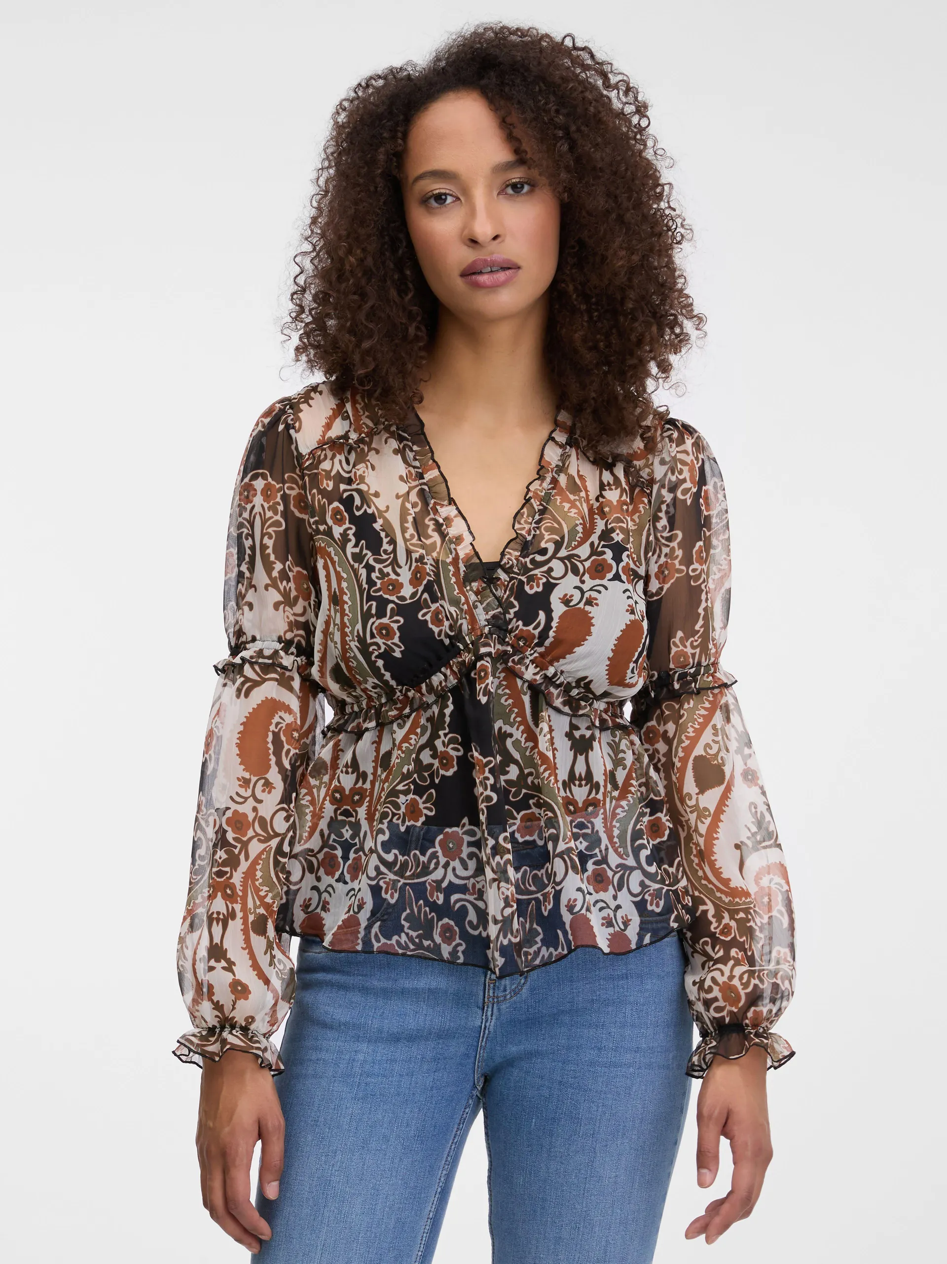 Smeđa ženska bluza s uzorkom ORSAY