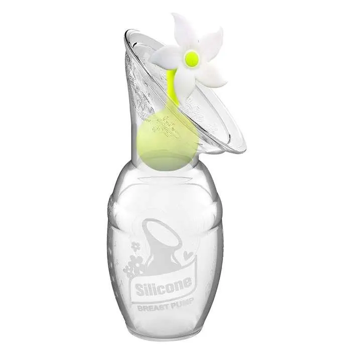 HAAKAA ručna izdajalica silikon 1. gen 100 ml + čep bijeli cvijet