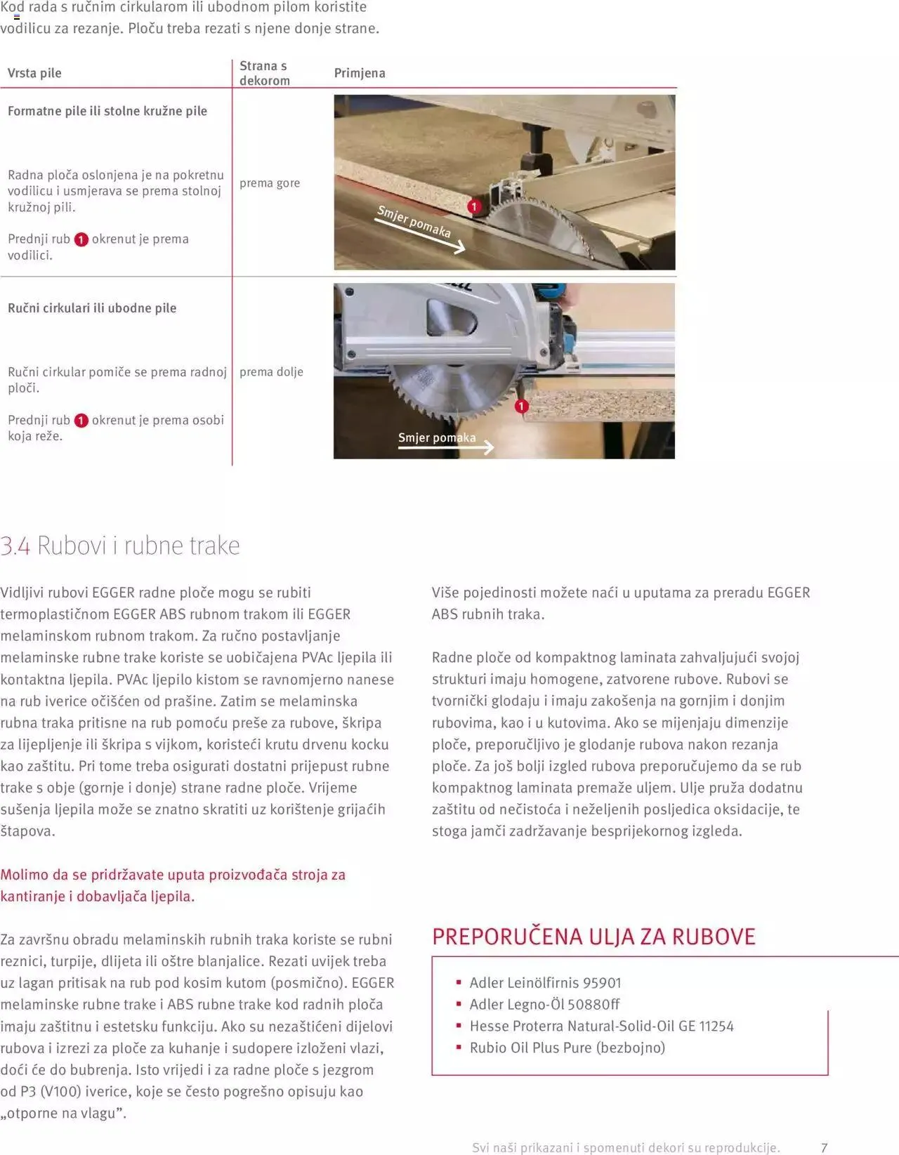 Katalog Elgrad - Egger radne ploče - Upute za preradu i dodaci od 1. travnja do 31. prosinca 2023. - Pregled Stranica 7
