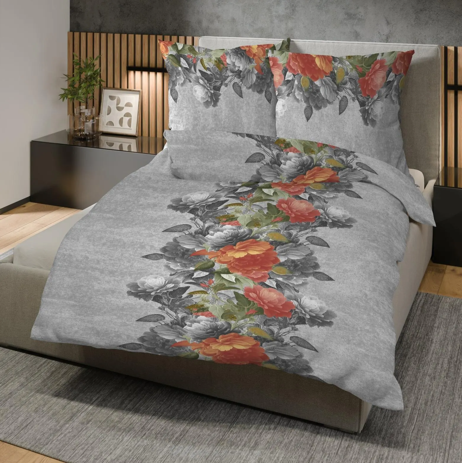 Flanell-Bettwäsche im Rosen Design