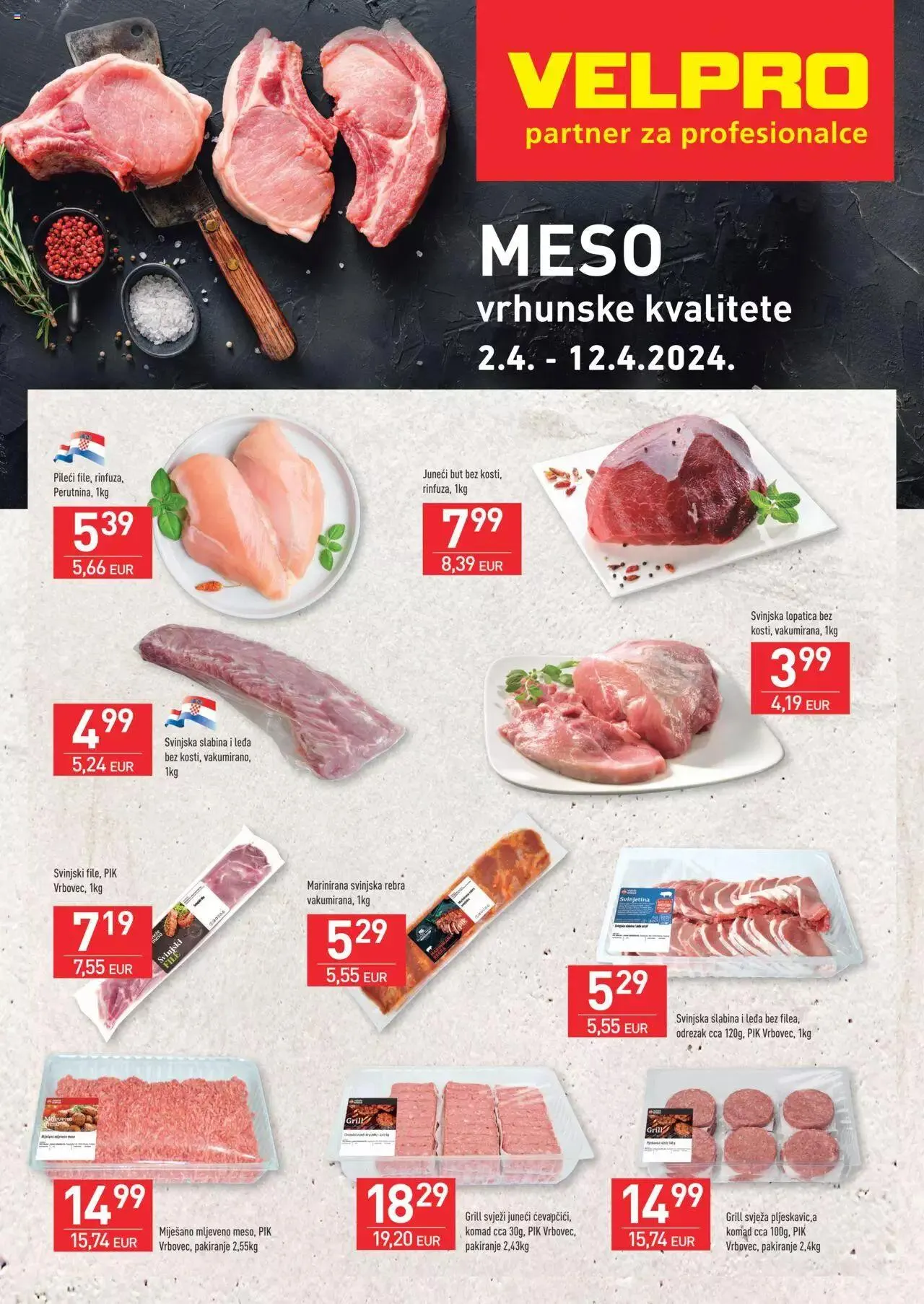 Katalog Akcijska ponuda mesa Velpro od 2. travnja do 12. travnja 2024. - Pregled Stranica 