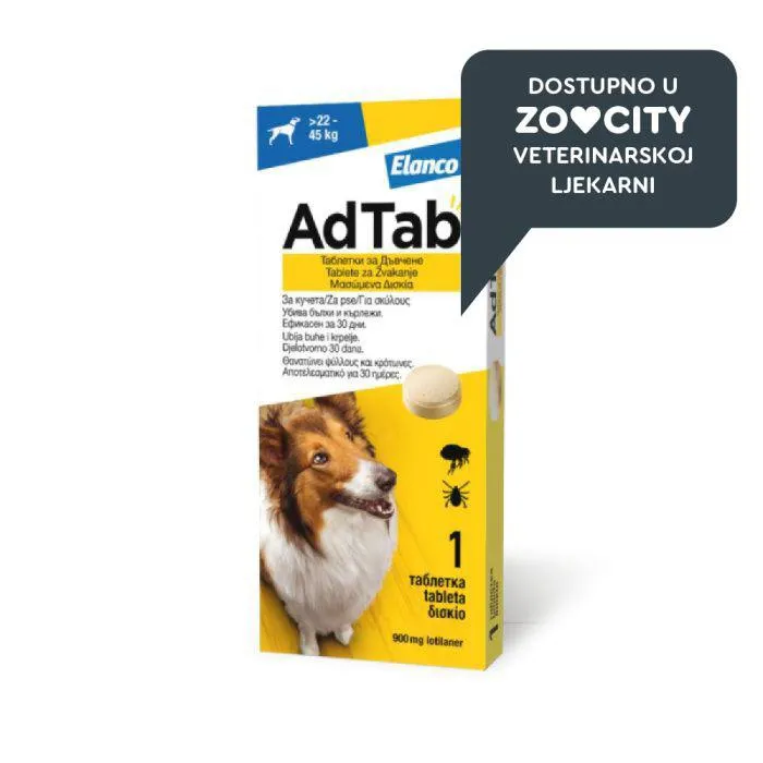 AdTab tablete protiv buha i krpelja za žvakanje za pse (22–45 kg)