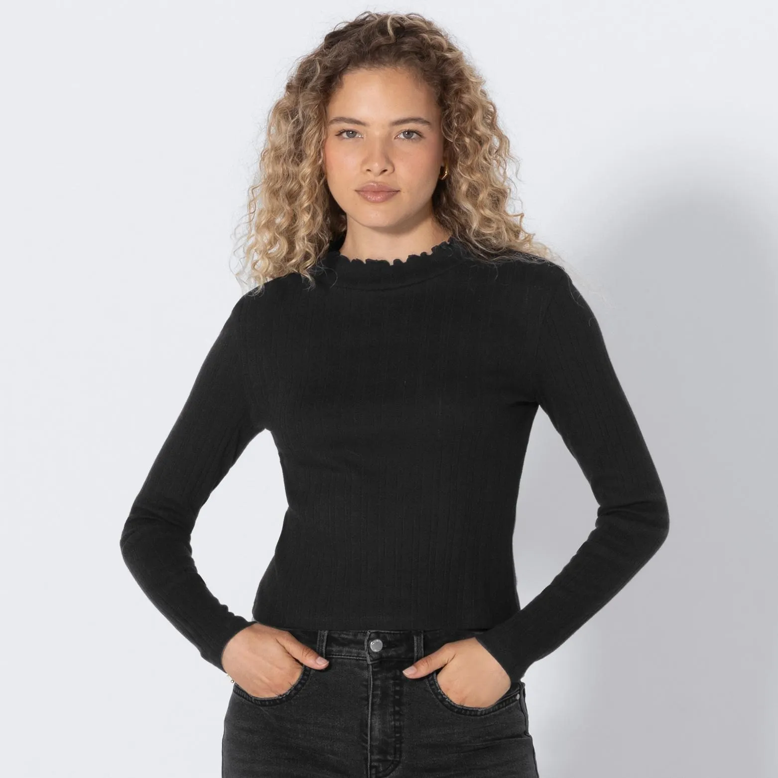 Damen-Langarmshirt mit Stehkragen
