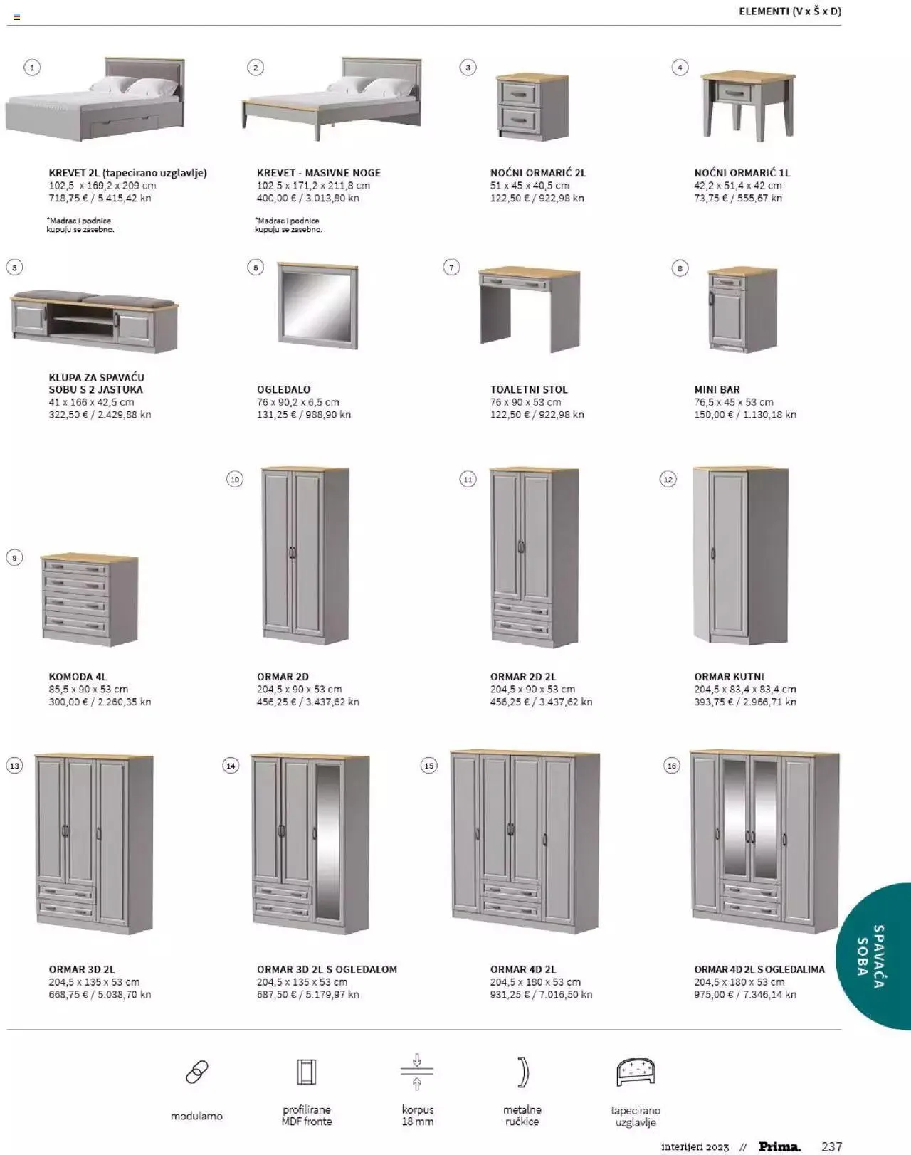 Katalog Katalog interijeri 2023 Prima od 20. veljače do 31. prosinca 2023. - Pregled Stranica 239