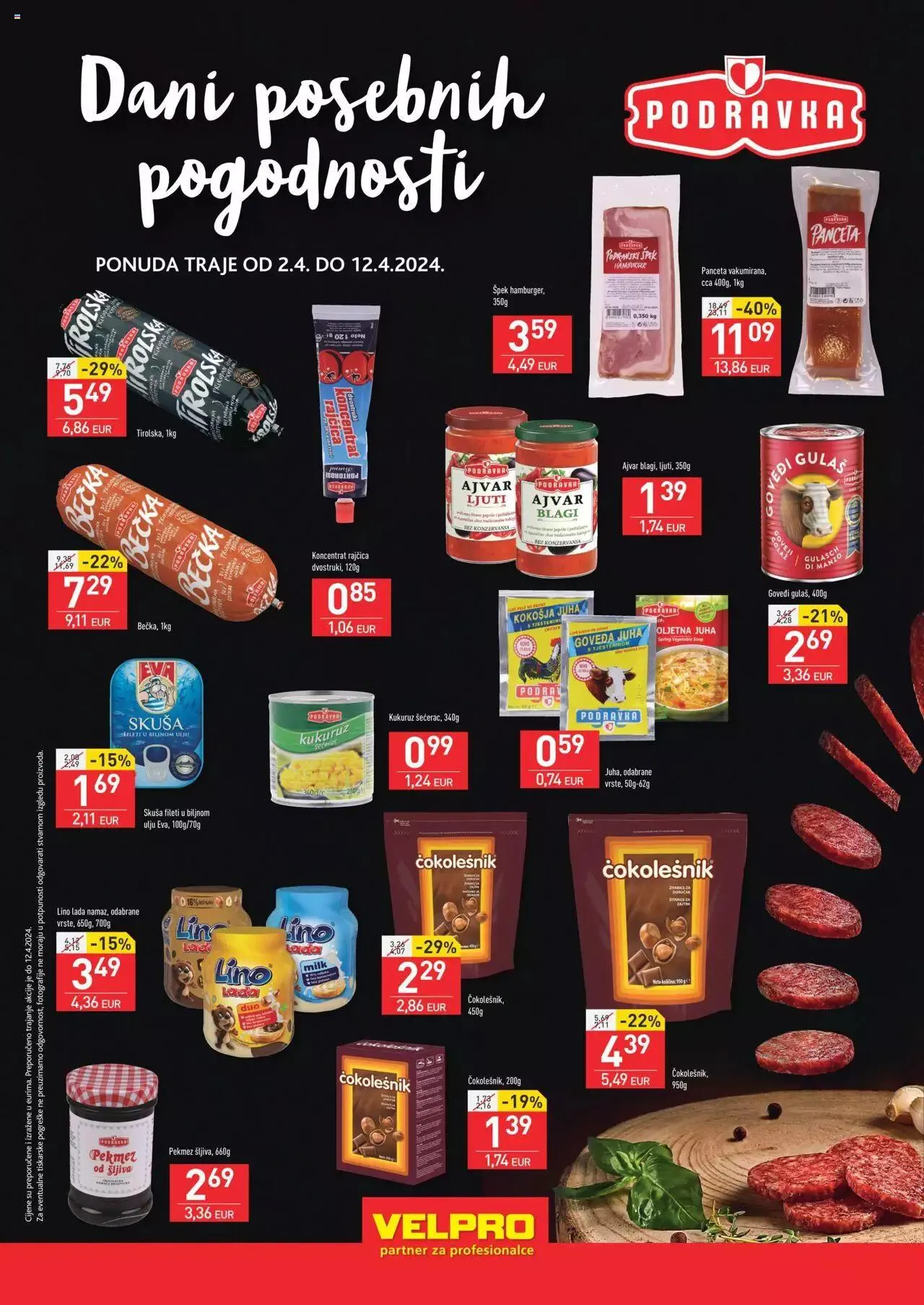 Katalog Dani posebnih pogodnosti Velpro od 2. travnja do 12. travnja 2024. - Pregled Stranica 