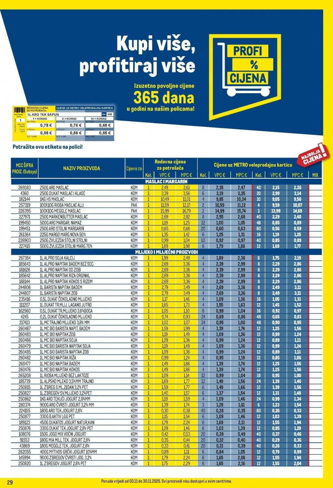Katalog Metro katalog do 30.11.2025 od 6. studenoga do 30. studenoga 2025. - Pregled Stranica 29
