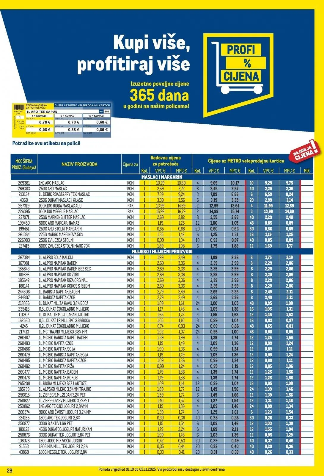 Katalog Metro katalog do 02.11.2025 od 28. listopada do 2. studenoga 2025. - Pregled Stranica 29