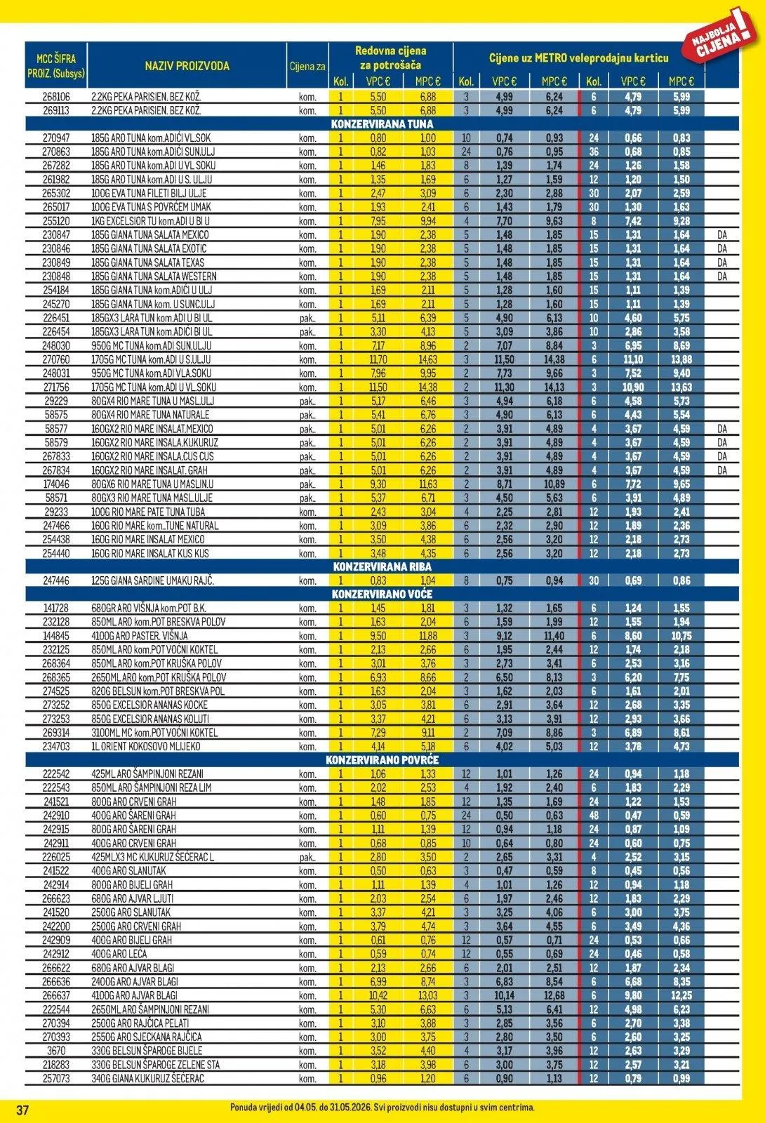 Katalog Metro katalog do 01.06.2026 od 8. svibnja do 1. lipnja 2026. - Pregled Stranica 37