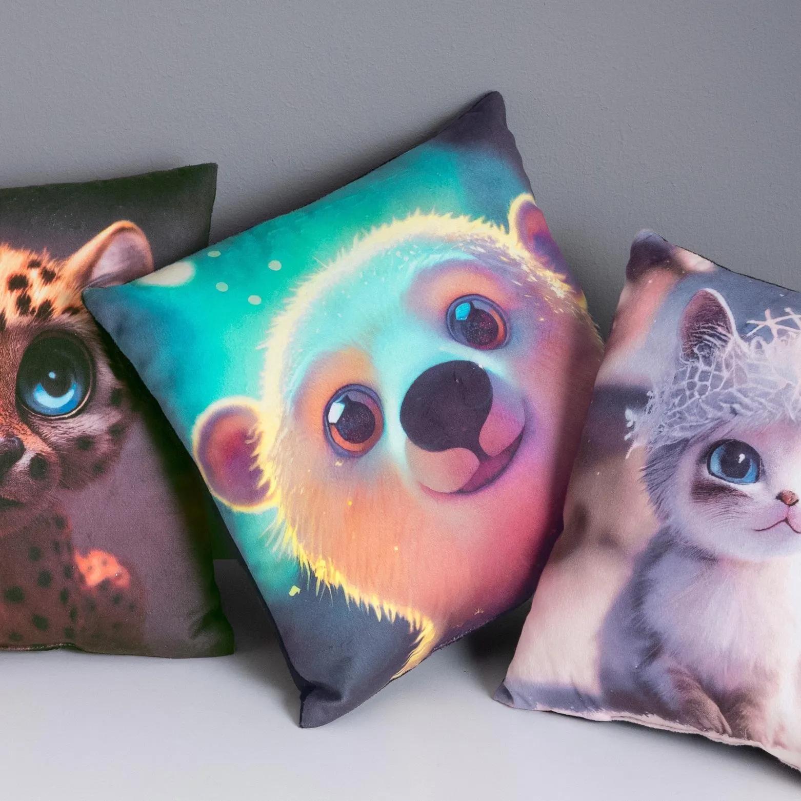 Dekokissen mit Tiermotiven, ca. 30x30cm