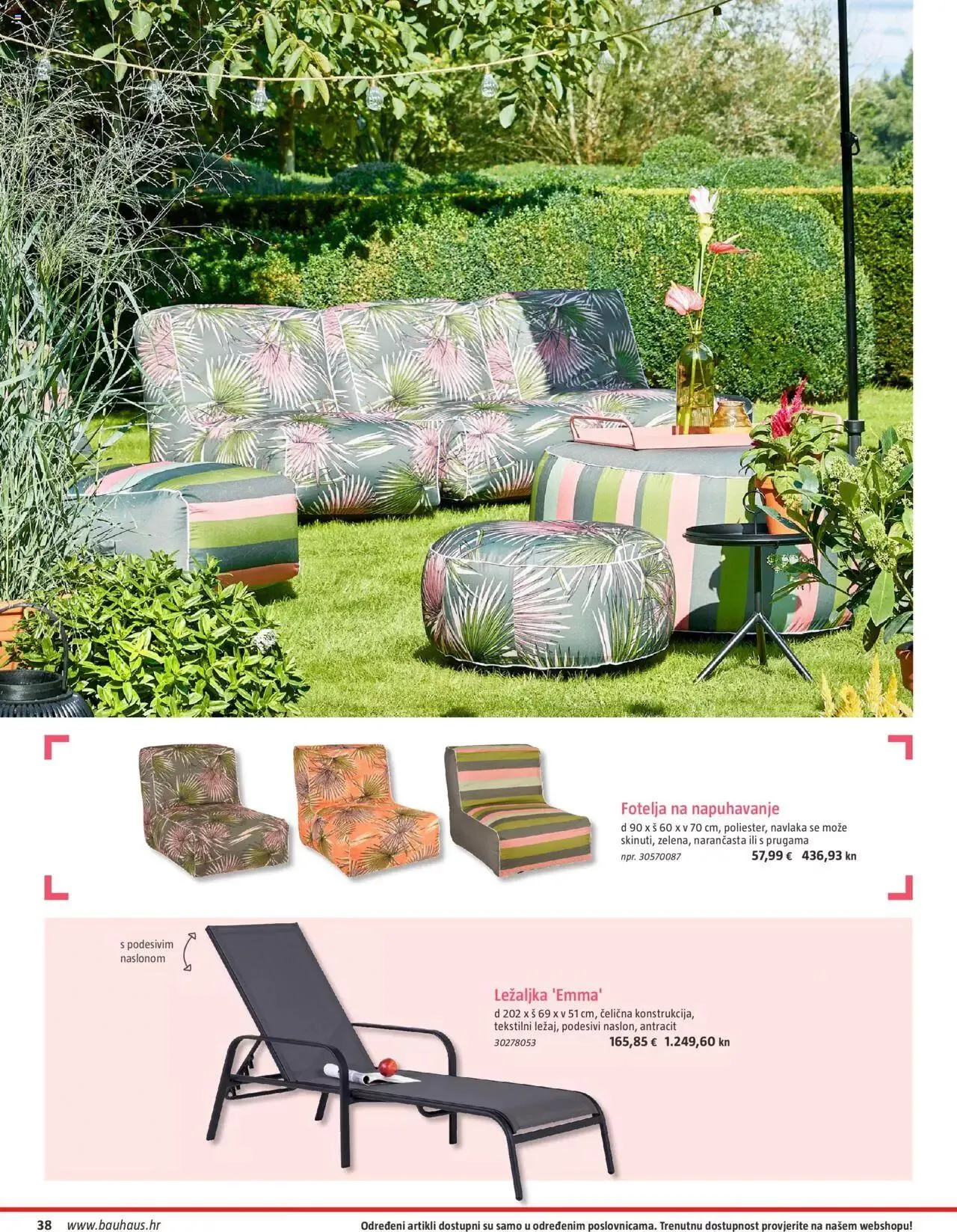 Katalog Vrtni namještaj Bauhaus od 24. ožujka do 31. srpnja 2023. - Pregled Stranica 38