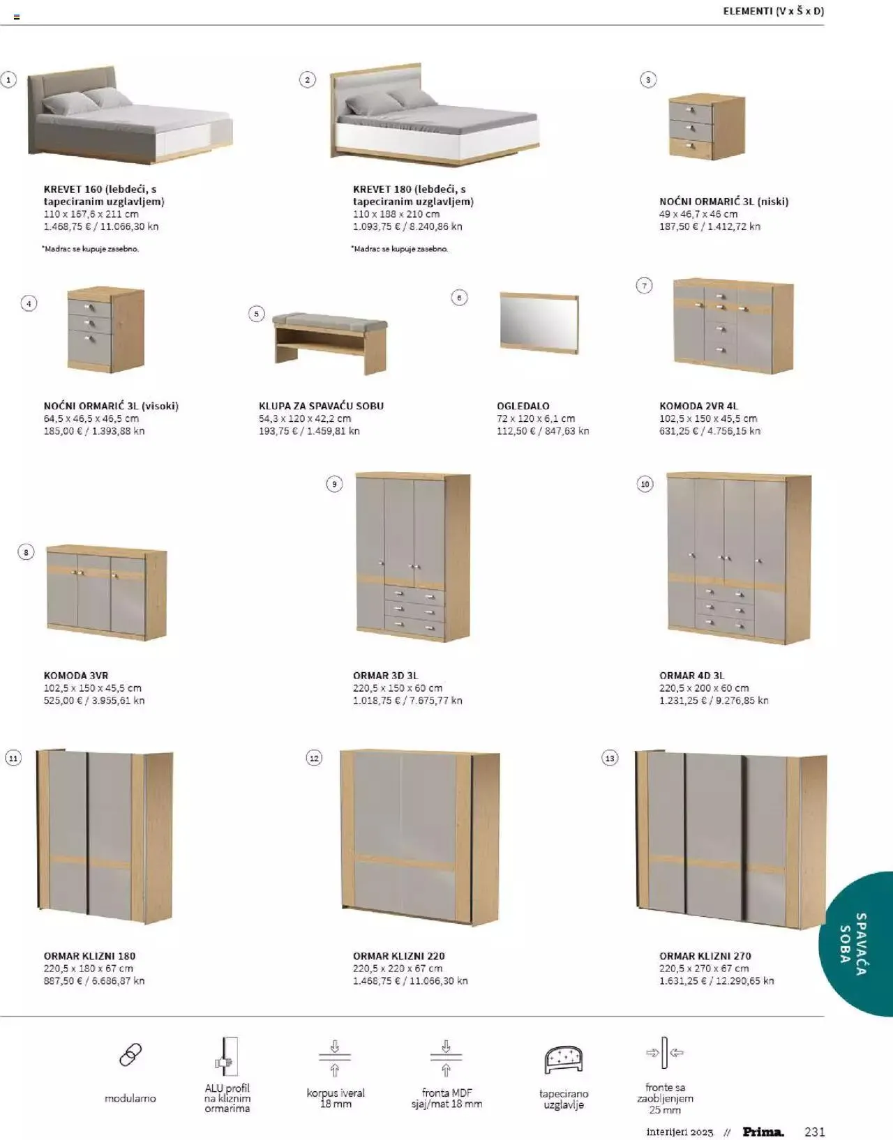 Katalog Katalog interijeri 2023 Prima od 20. veljače do 31. prosinca 2023. - Pregled Stranica 233