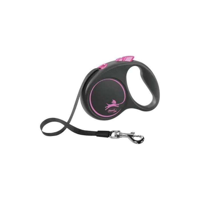 Flexi Black Design L traka 5 m roza