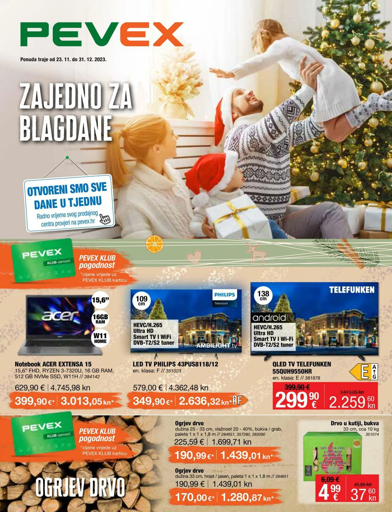 Katalog Pevex - Božić 2023 od 23. studenoga do 31. prosinca 2023. - Pregled Stranica 1