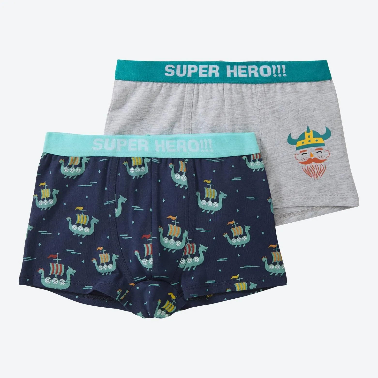 Kinder-Jungen-Retroshorts mit Print, 2er-Pack