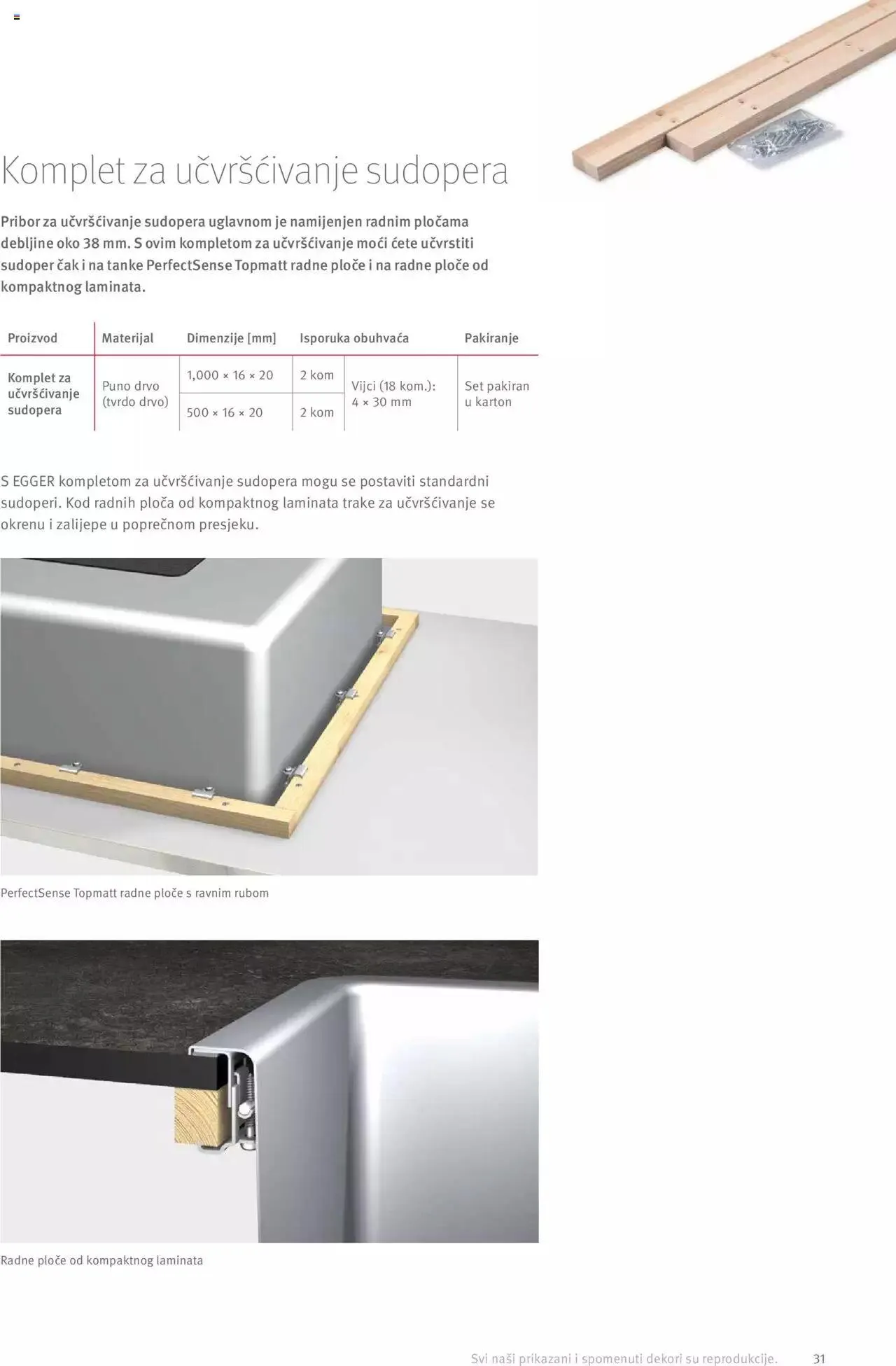 Katalog Elgrad - Egger radne ploče - Upute za preradu i dodaci od 1. travnja do 31. prosinca 2023. - Pregled Stranica 31
