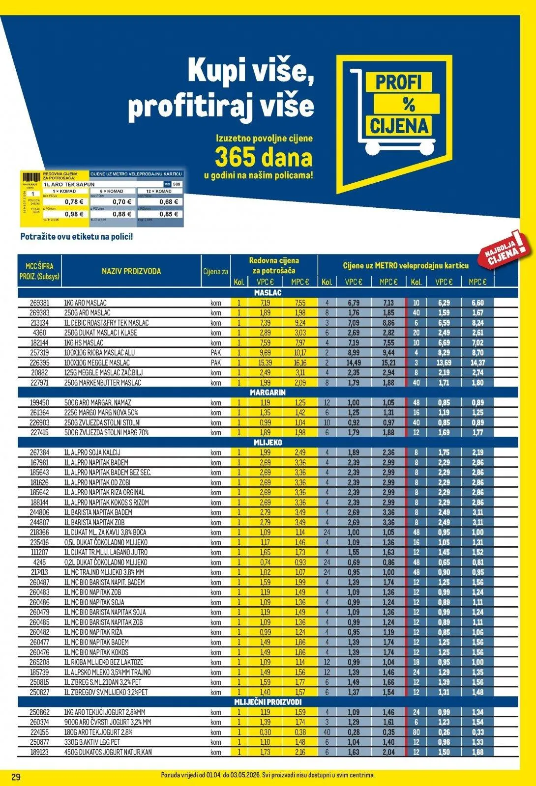 Katalog Metro katalog do 03.05.2026 od 2. travnja do 3. svibnja 2026. - Pregled Stranica 29