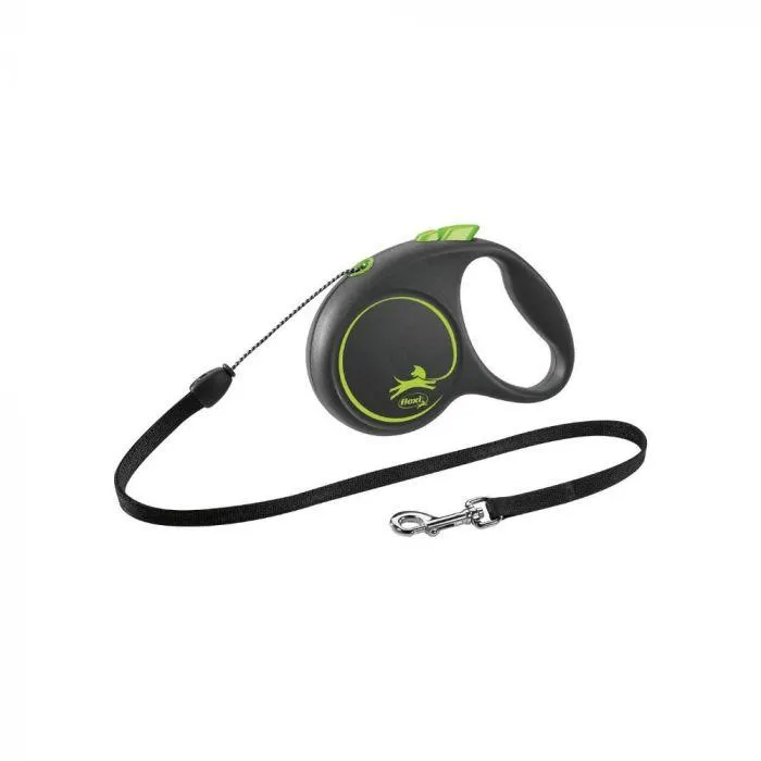 Flexi Black Design M uže 5 m zelena