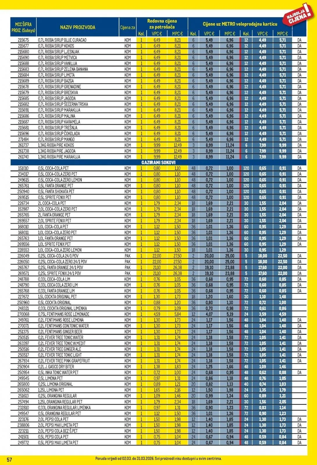 Katalog Metro katalog do 31.03.2026 od 5. ožujka do 31. ožujka 2026. - Pregled Stranica 57