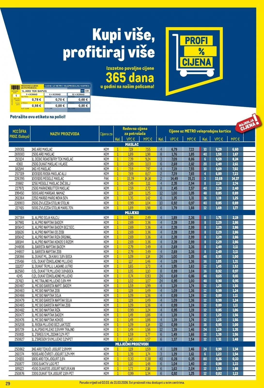 Katalog Metro katalog do 31.03.2026 od 5. ožujka do 31. ožujka 2026. - Pregled Stranica 29