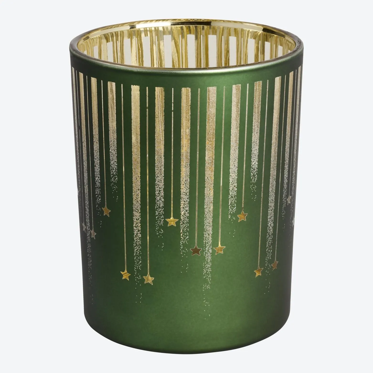 Kerzenglas mit Sternen in verschiedenen Größen