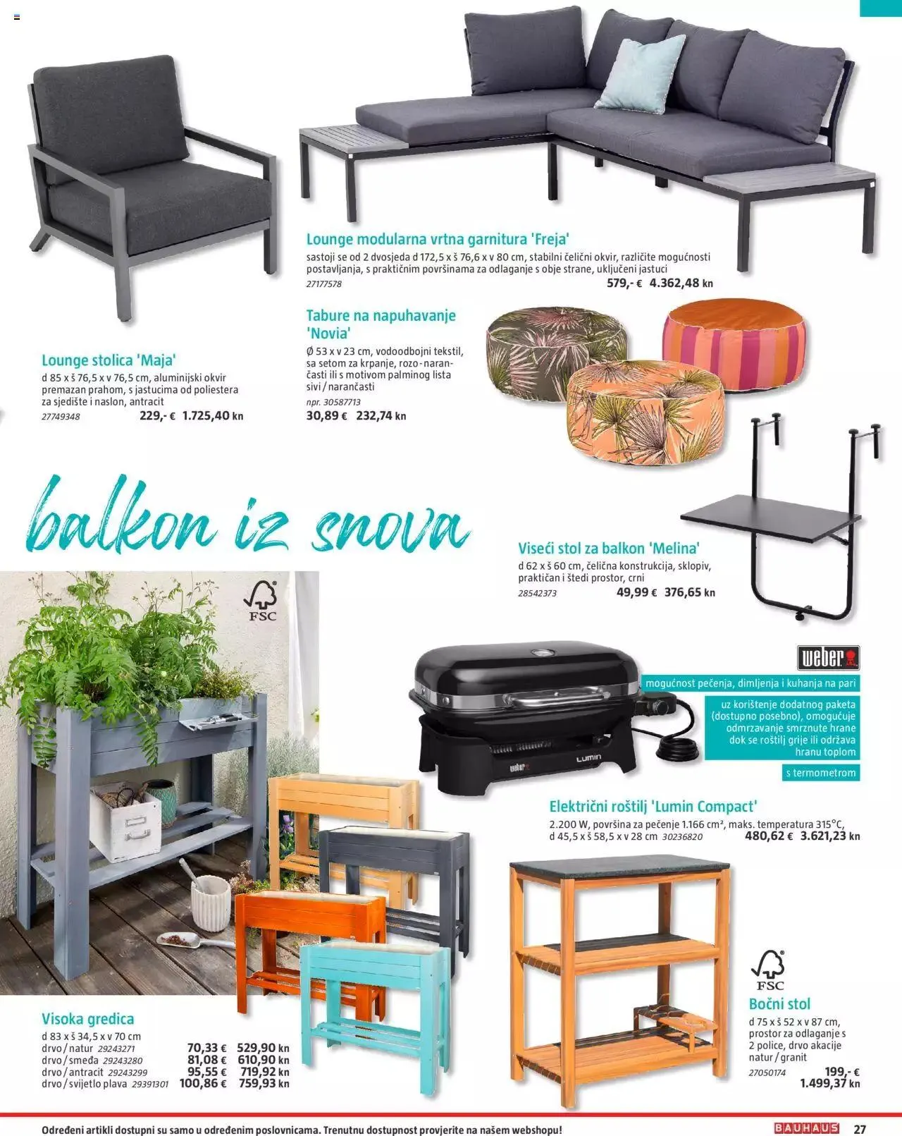 Katalog Vrtni namještaj Bauhaus od 24. ožujka do 31. srpnja 2023. - Pregled Stranica 27