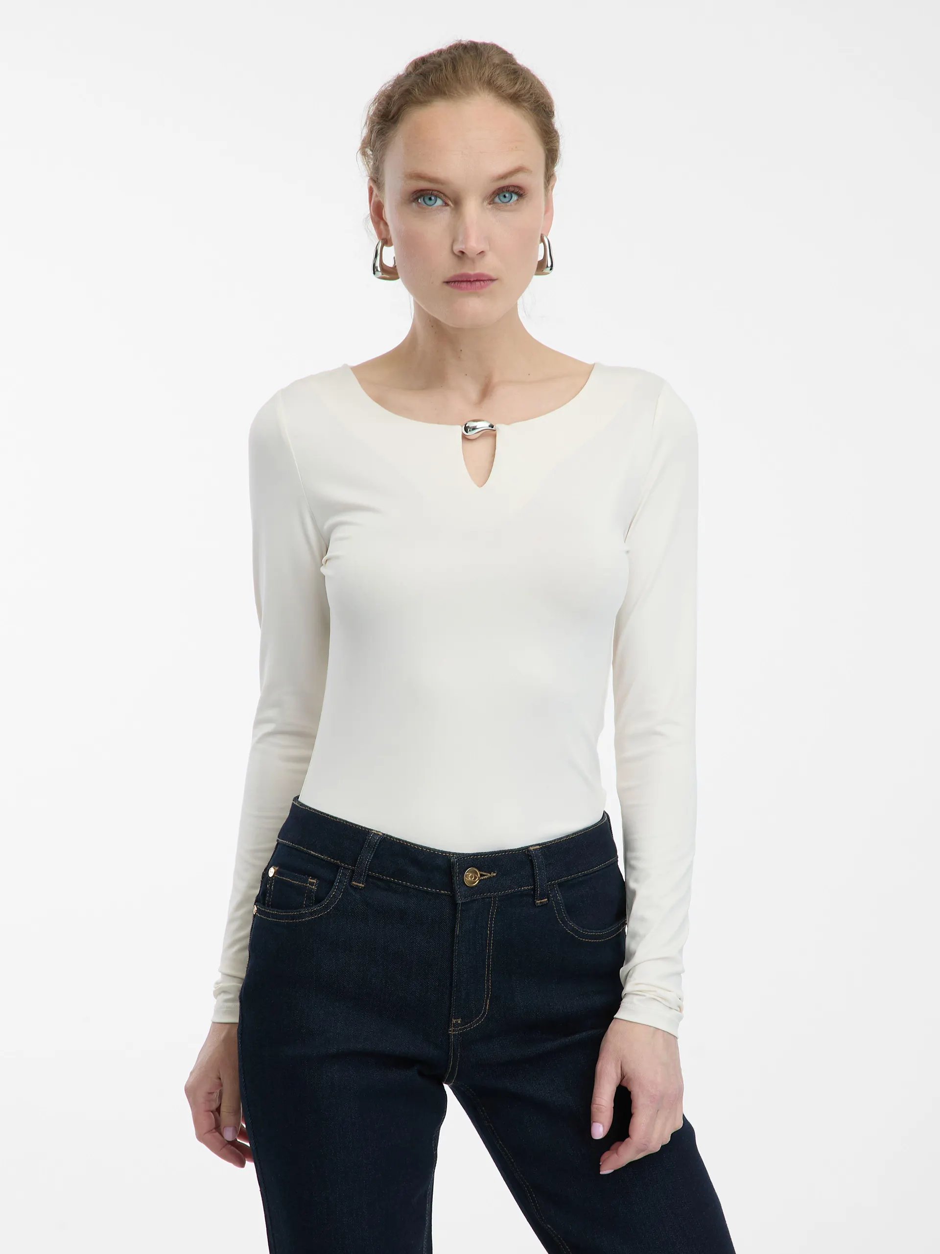 Krem ženski top dugih rukava ORSAY