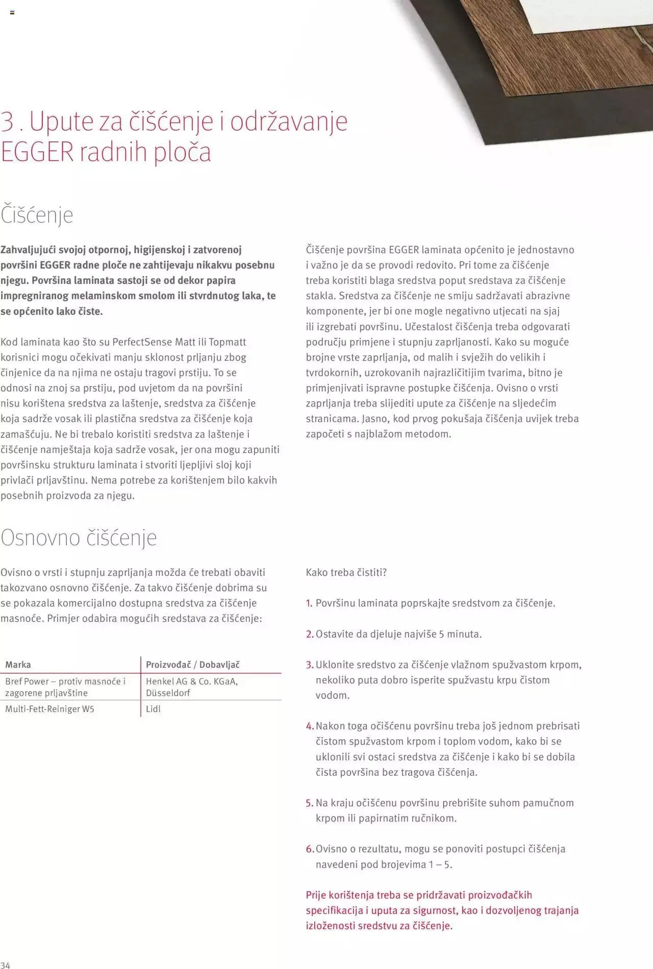 Katalog Elgrad - Egger radne ploče - Upute za preradu i dodaci od 1. travnja do 31. prosinca 2023. - Pregled Stranica 34