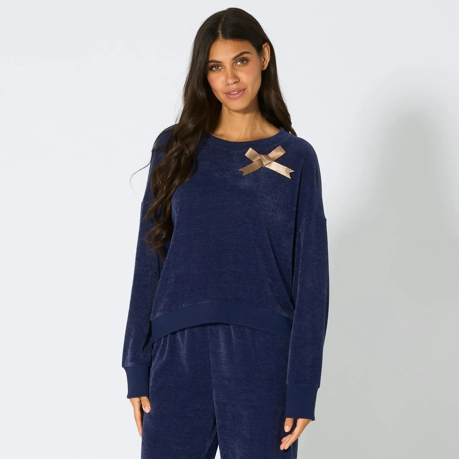 Damen-Homewear-Oberteil mit Schleife