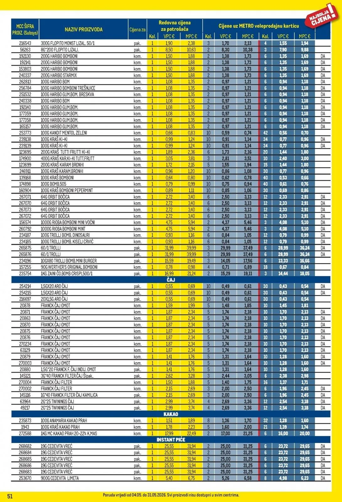 Katalog Metro katalog do 01.06.2026 od 8. svibnja do 1. lipnja 2026. - Pregled Stranica 51