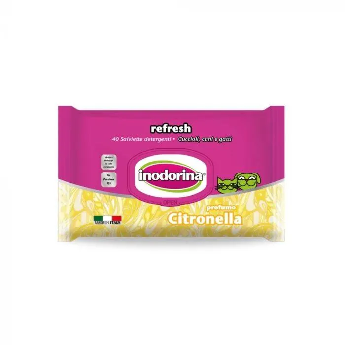 Inodorina Refresh Lemongrass vlažne maramice, 40 komada