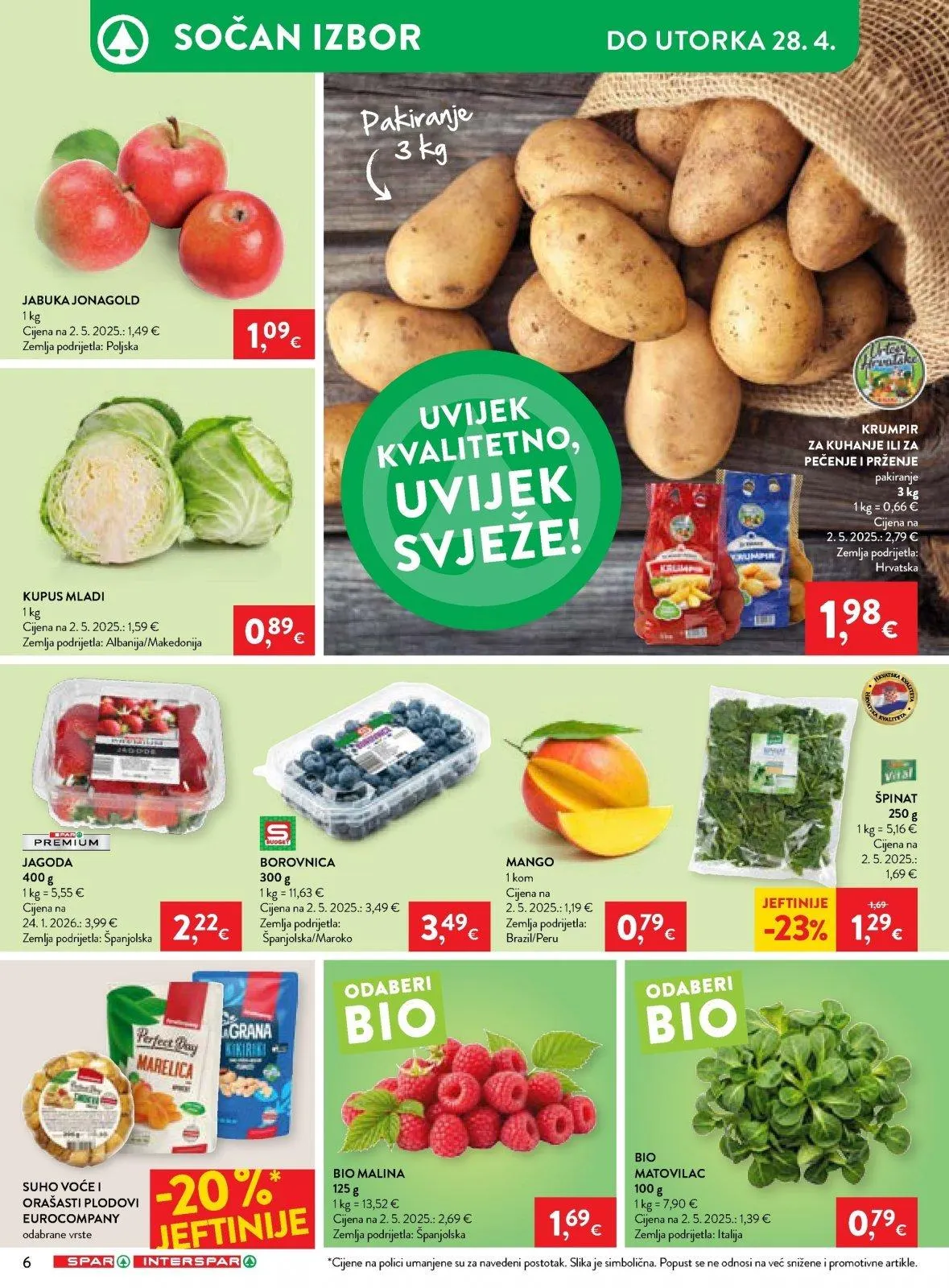 Katalog Spar katalog do 28.04.2026 od 22. travnja do 28. travnja 2026. - Pregled Stranica 6
