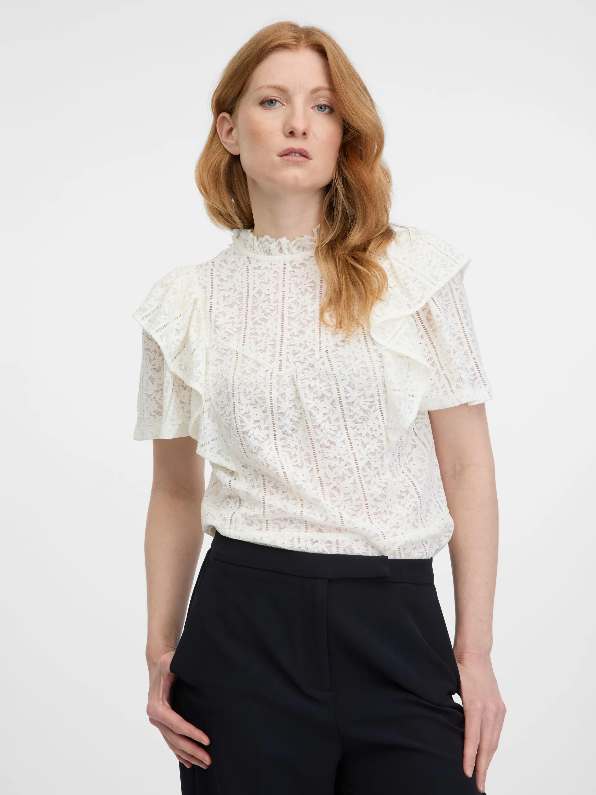 Bijela ženska čipkasta bluza ORSAY