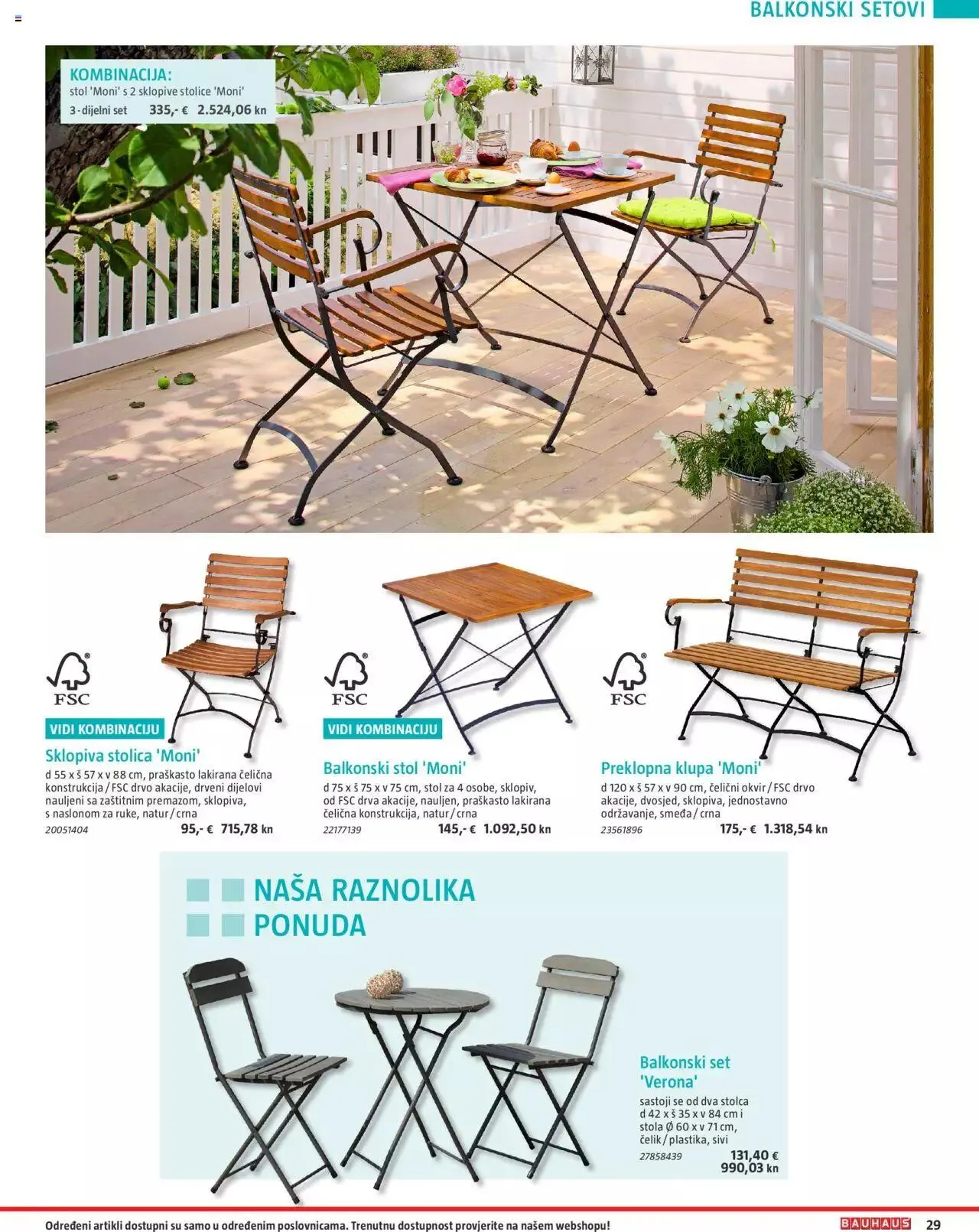 Katalog Vrtni namještaj Bauhaus od 24. ožujka do 31. srpnja 2023. - Pregled Stranica 29