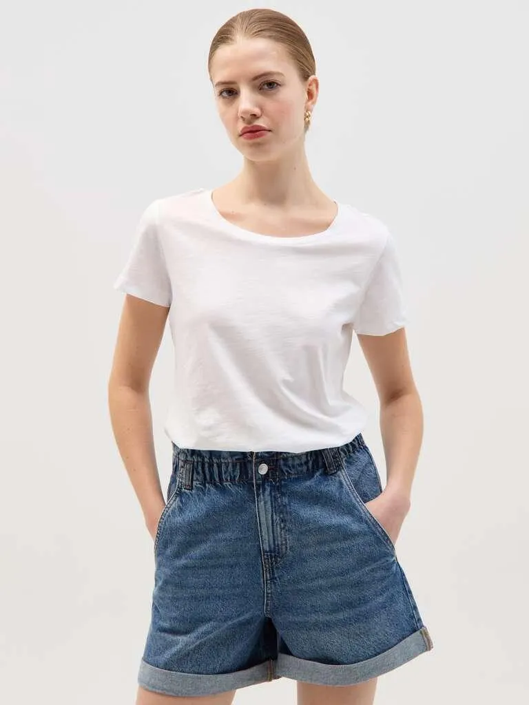 Medium Wash Shorts paper bag in denim