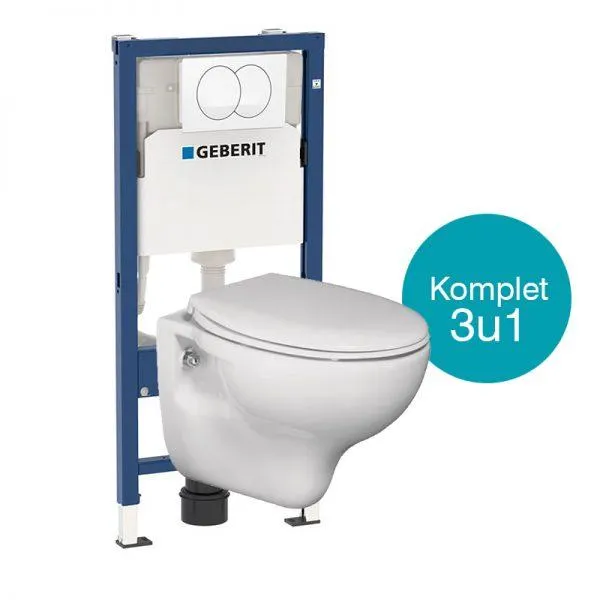 Ugradbeni komplet toalet Geberit Duofix Basic sa visećom WC školjkom Lila