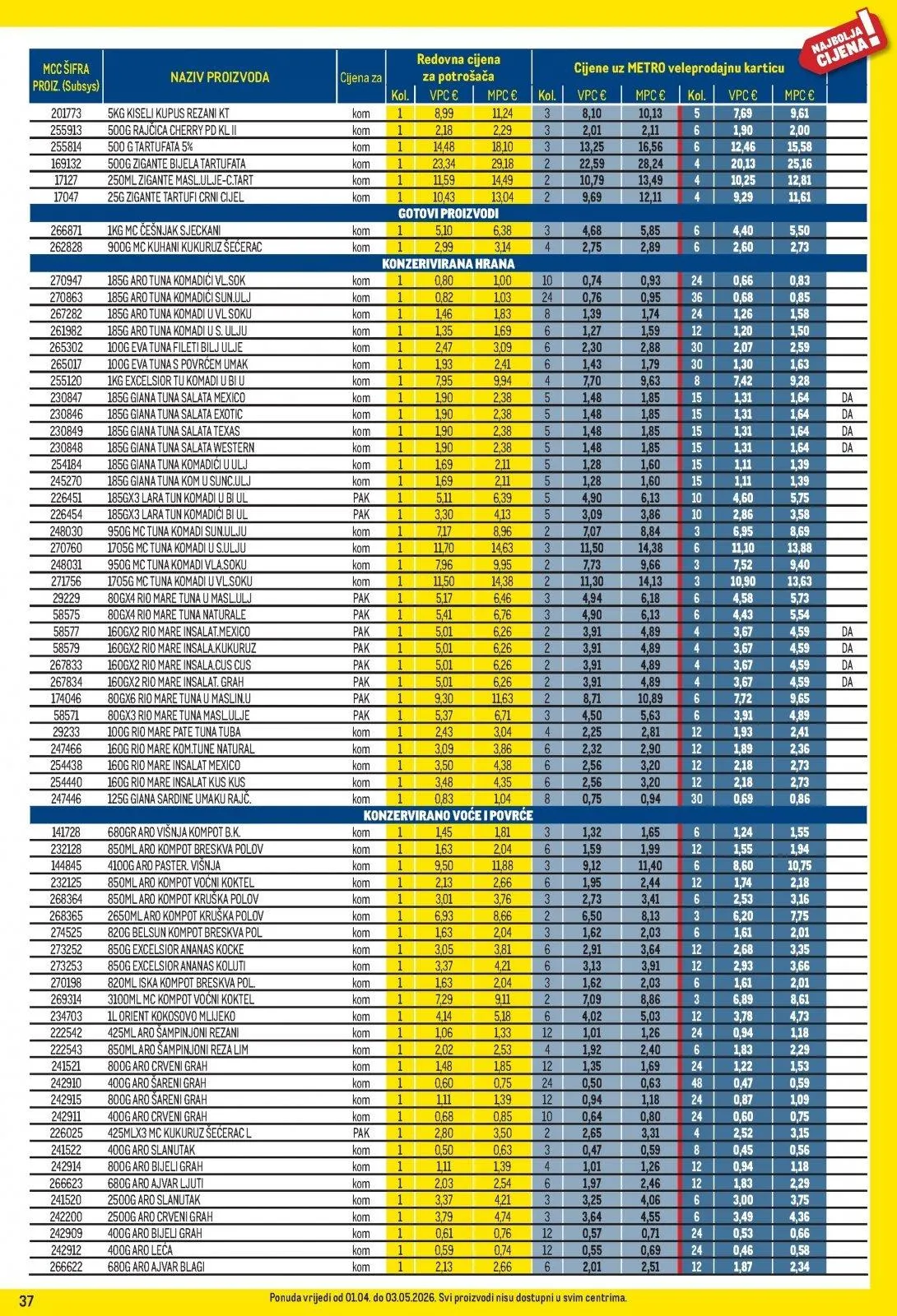 Katalog Metro katalog do 03.05.2026 od 2. travnja do 3. svibnja 2026. - Pregled Stranica 37