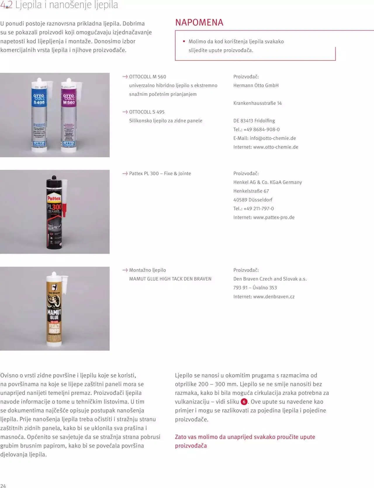 Katalog Elgrad - Egger radne ploče - Upute za preradu i dodaci od 1. travnja do 31. prosinca 2023. - Pregled Stranica 24